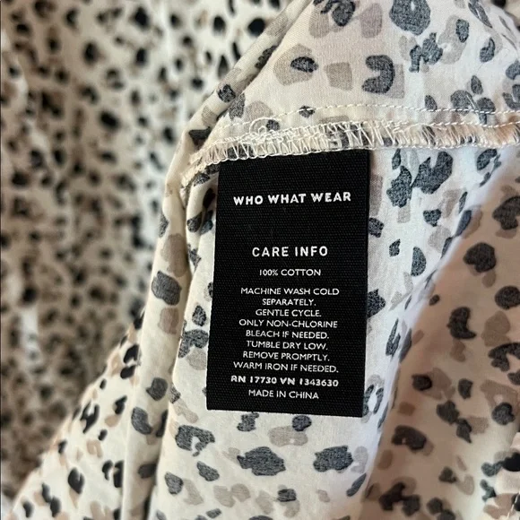 Who What Wear Lightweight Cotton Leopard Print Tiered Dress w/ Pockets - Picture 8 of 8